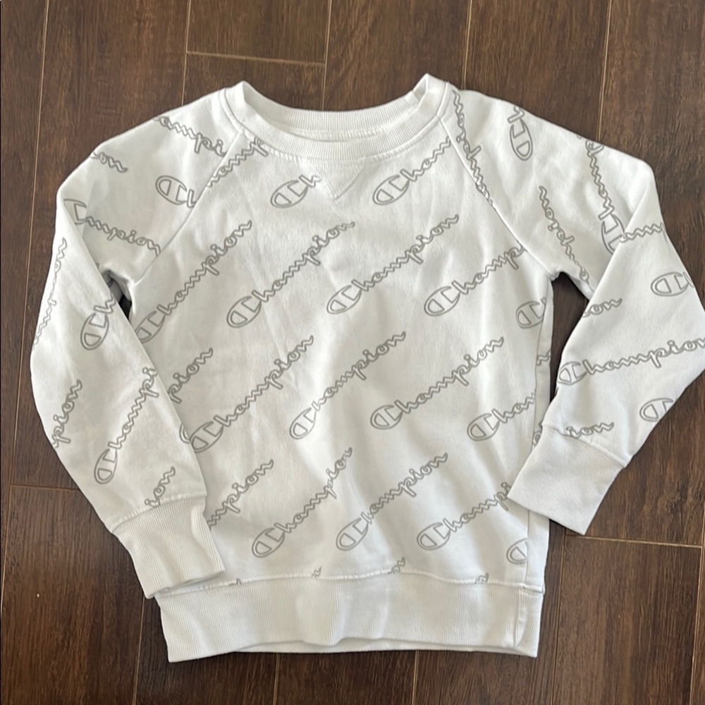 Champion Kids White Logo Sweatshirt